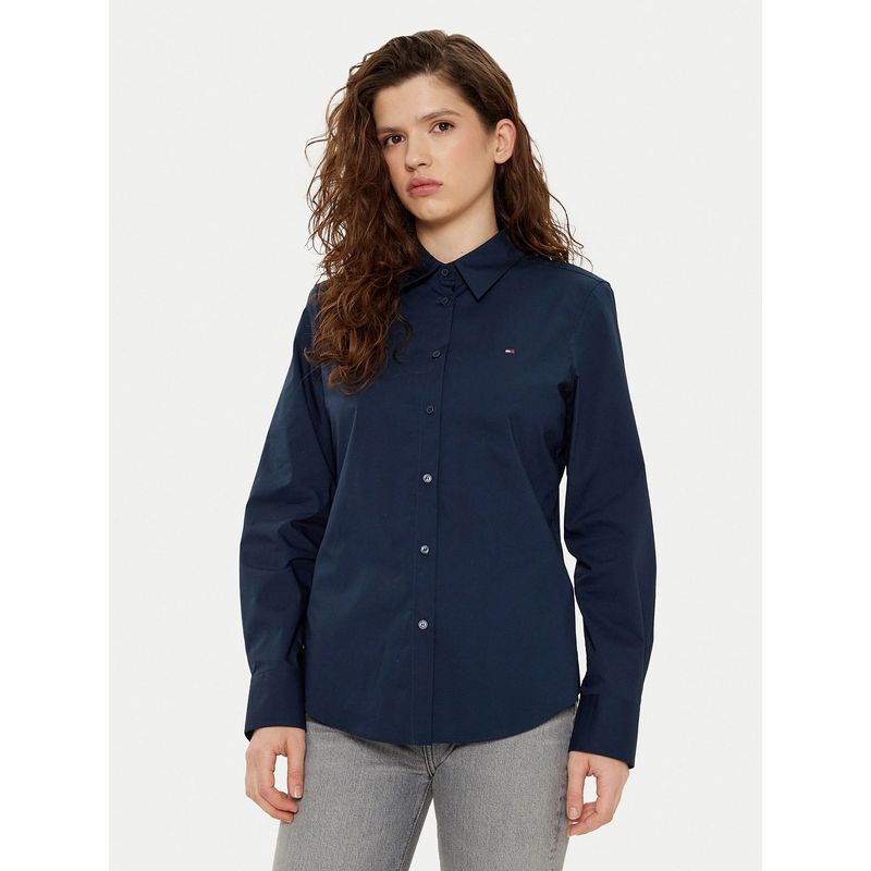 TOMMY HILFIGER - Camisa Stretch De Corte Regular Azul Tommy Hilfiger