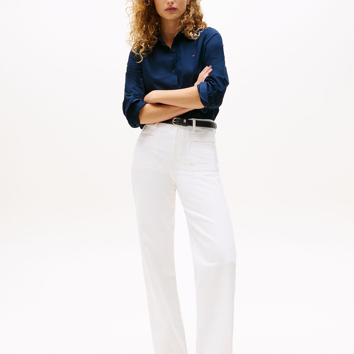 TOMMY HILFIGER - Camisa Stretch De Corte Regular Azul Tommy Hilfiger