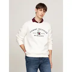 TOMMY HILFIGER - Polerón Nautical Arch Logo Blanco
