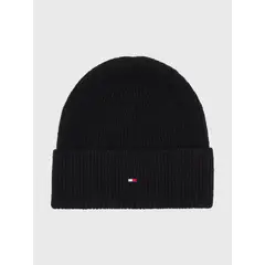 TOMMY HILFIGER - Beanie Essential Con Logo Negro