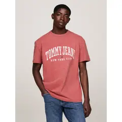 TOMMY HILFIGER - Polera Arc Varsity Logo Regular Fit Rosado