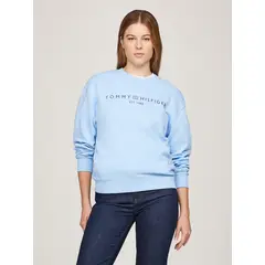 TOMMY HILFIGER - Polerón Modern Con Logo Celeste