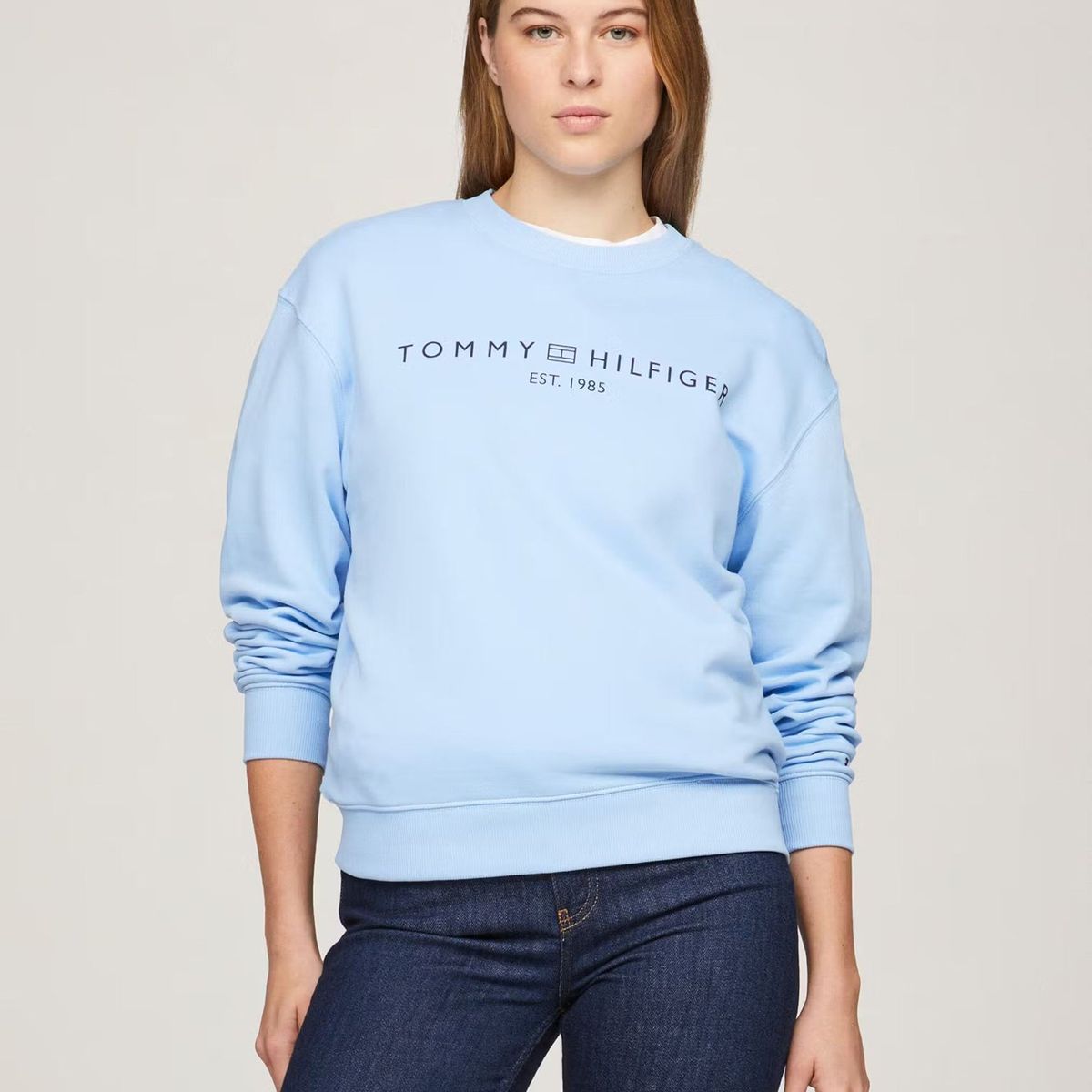 TOMMY HILFIGER - Polerón Modern Con Logo Celeste Tommy Hilfiger