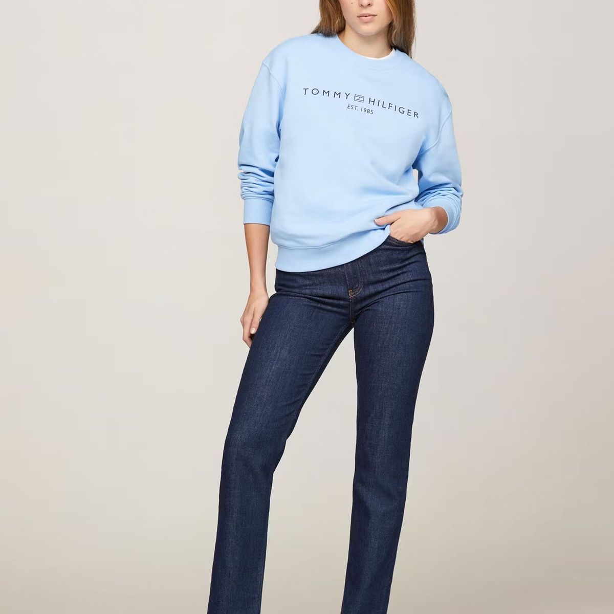 TOMMY HILFIGER - Polerón Modern Con Logo Celeste Tommy Hilfiger