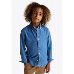 TOMMY HILFIGER - Camisa De Niño En Chambray Denim Azul