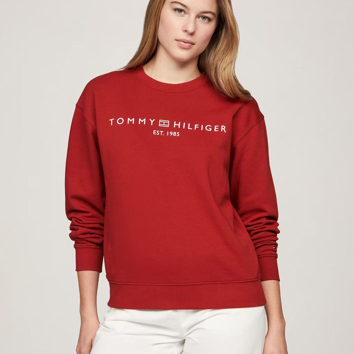 TOMMY HILFIGER - Polerón Modern Con Logo Rojo Tommy Hilfiger
