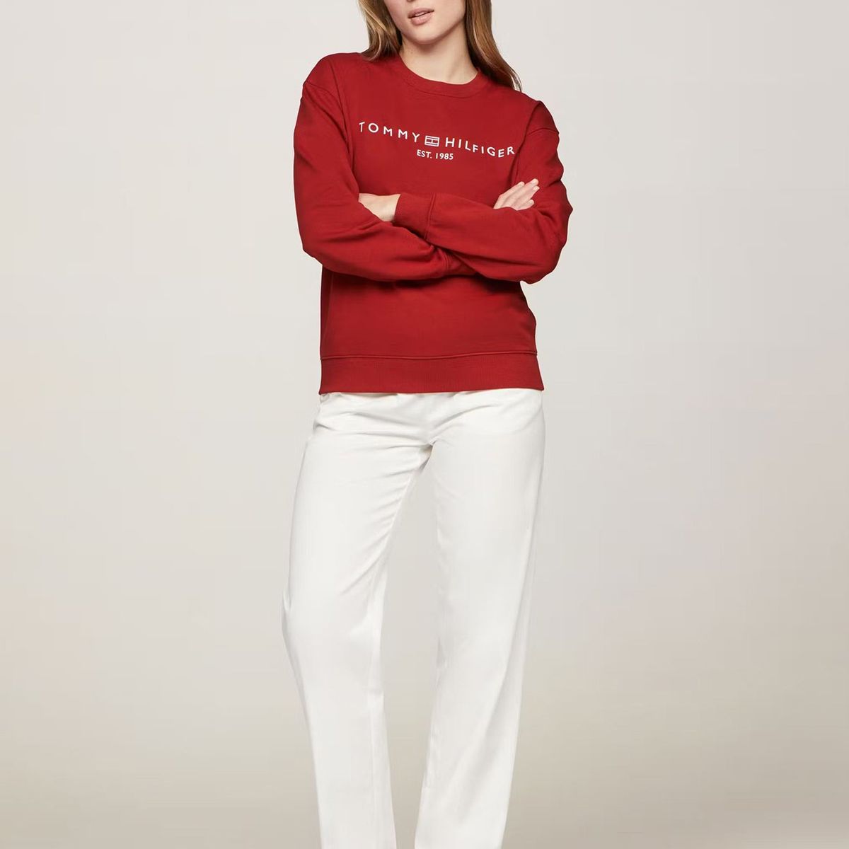 TOMMY HILFIGER - Polerón Modern Con Logo Rojo Tommy Hilfiger