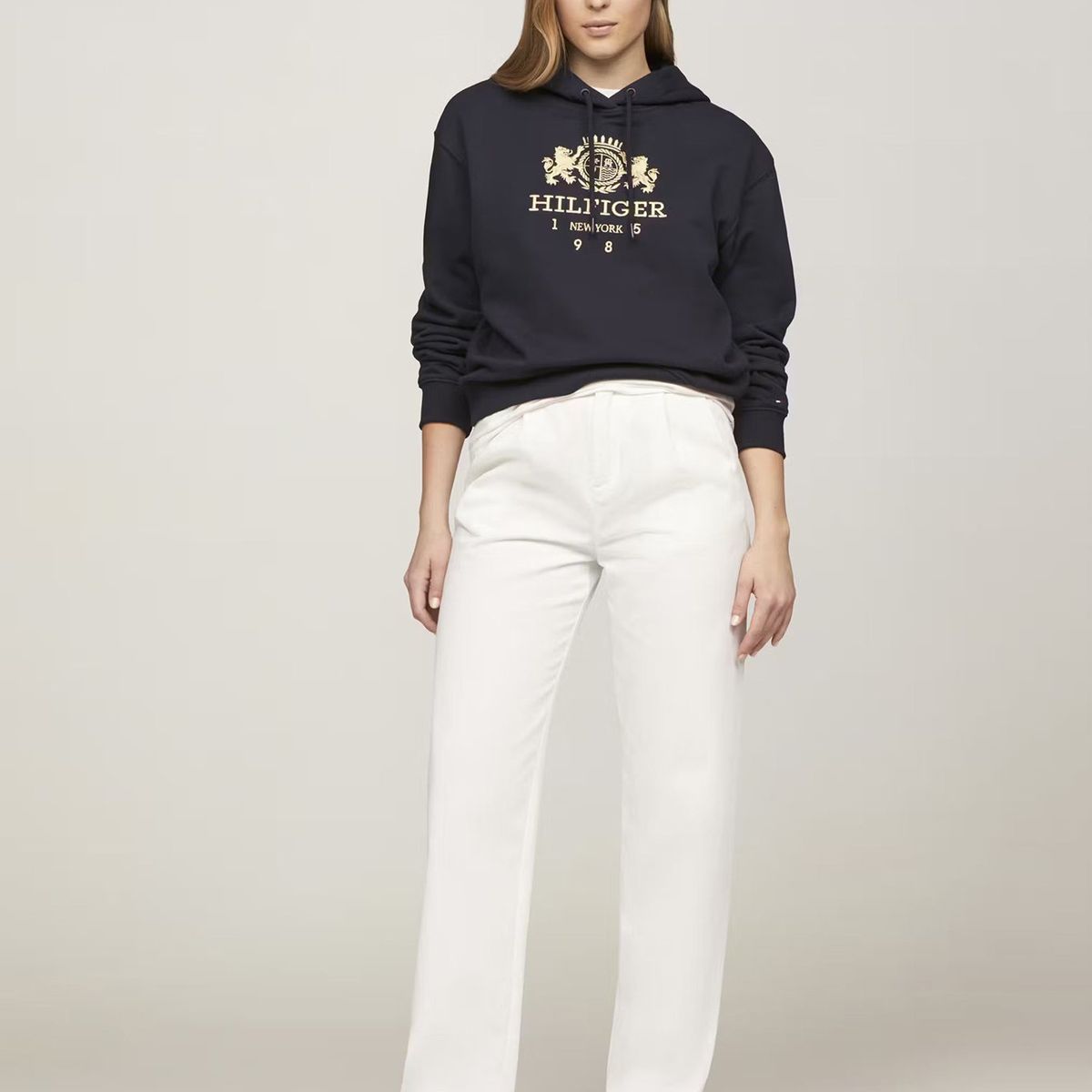 TOMMY HILFIGER - Polerón Hoodie Varsity Crest Azul Tommy Hilfiger