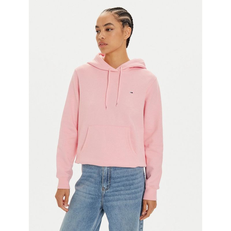 TOMMY HILFIGER - Polerón Hoodie Flag Logo Rosado Tommy Hilfiger