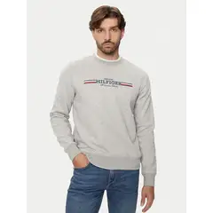 TOMMY HILFIGER - Polerón Stripe Logo Gris