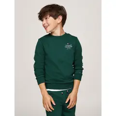TOMMY HILFIGER - Polerón De Niño Con Logo Verde Tommy Hilfiger.