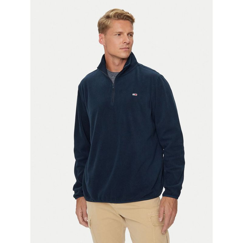 TOMMY HILFIGER - Polerón Solid Con Medio Cierre Azul Tommy Hilfiger