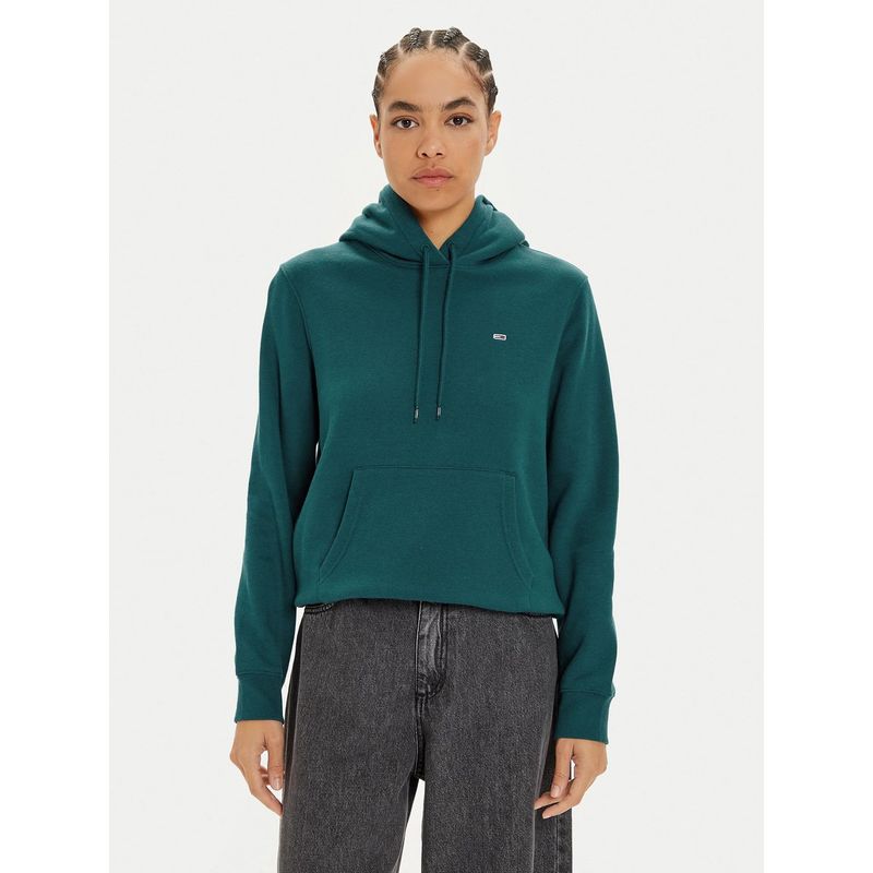 TOMMY HILFIGER - Polerón Hoodie Flag Logo Verde Tommy Hilfiger