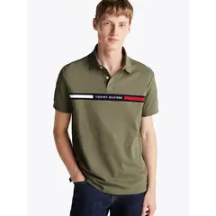 TOMMY HILFIGER - Polo Chest Insert Logo Verde