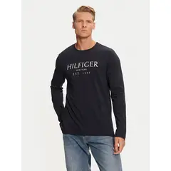 TOMMY HILFIGER - Polera Solid Con Logo Regular Fit Azul