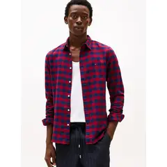 TOMMY HILFIGER - Camisa Gingham A Cuadros Vichy Slim Fit Burdeo