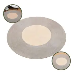 GENERICO - Alfombra Artesanal Algodón Redonda Gris Beige Y Bicolor 120 Cm