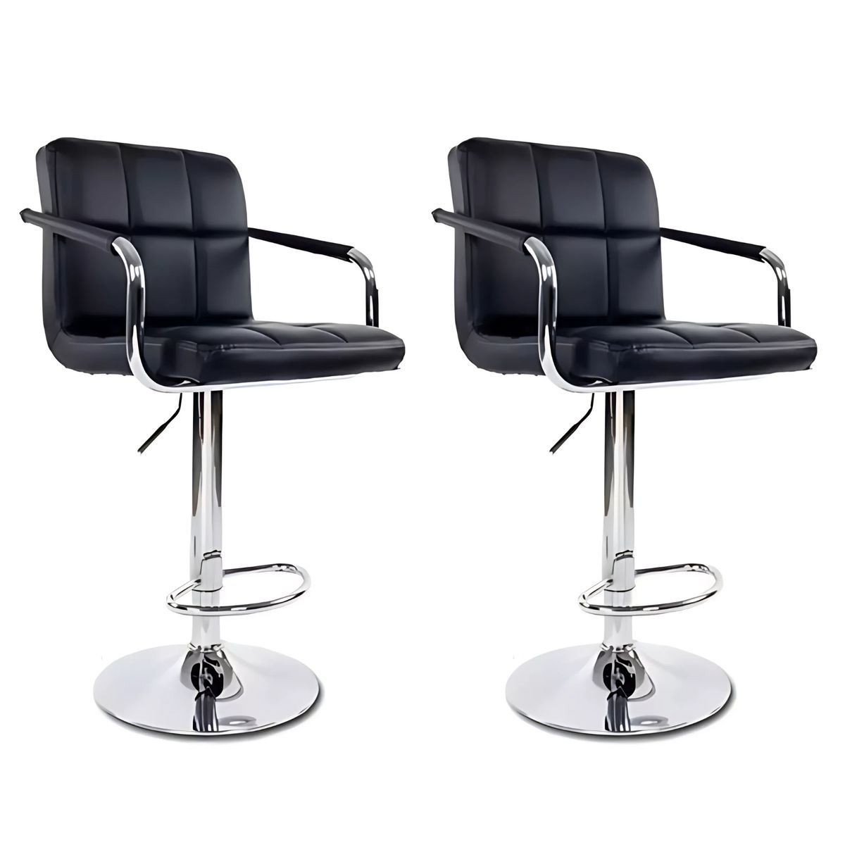 GENERICO - Pack x4 Silla de Bar Milan Altura Ajustable Color Negro