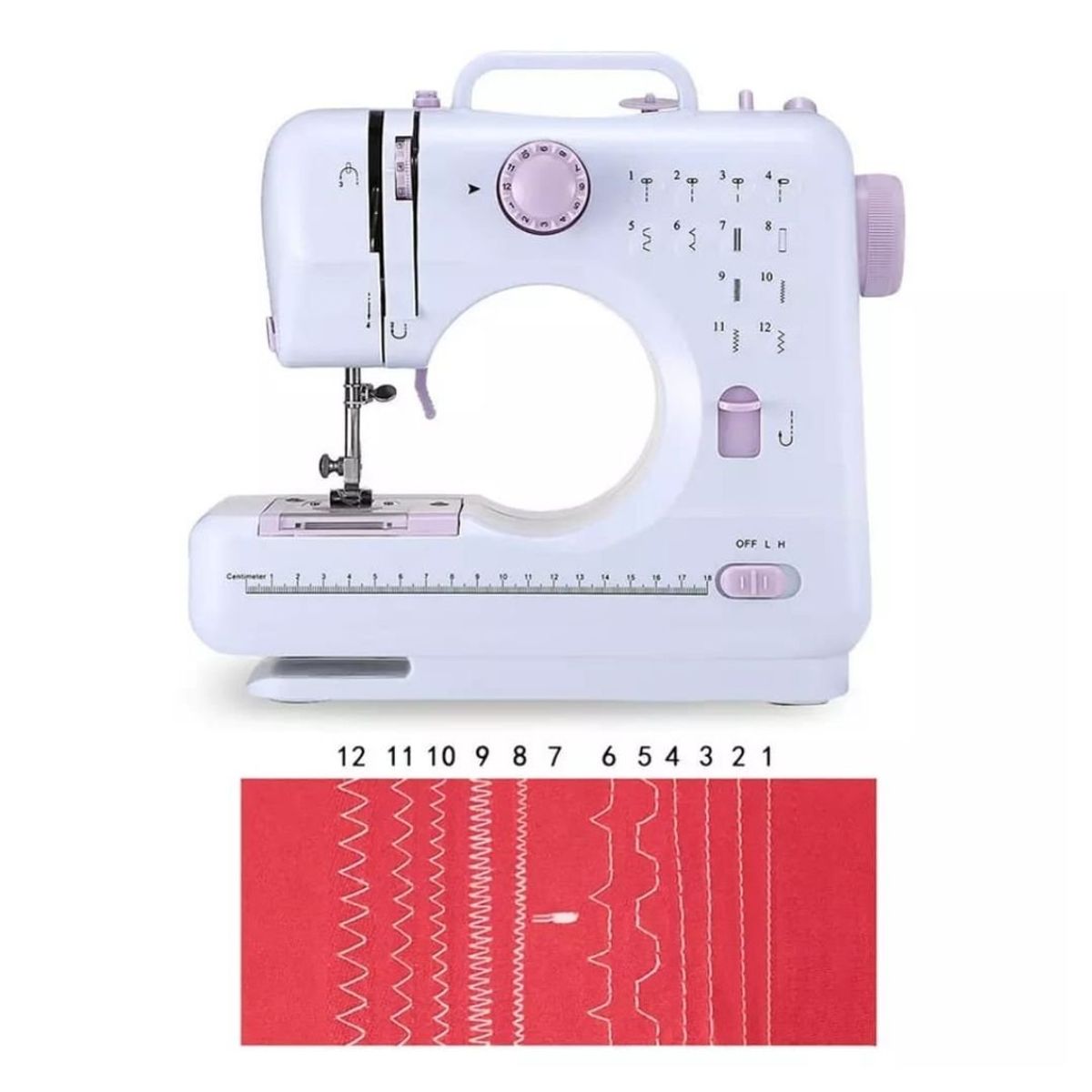 GENERICO - MAQUINA DE COSER PORTATIL SEMI-PROFESIONAL 12 PUNTADAS