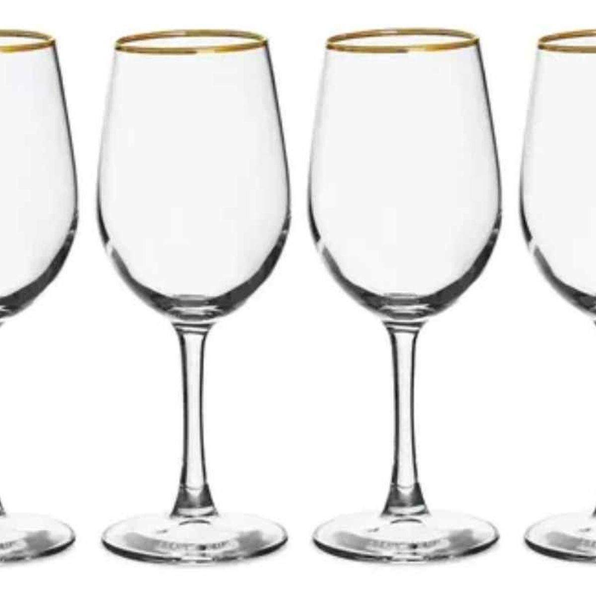ALLEGRA - Set 4 Copas Vino 320cc Borde Dorado