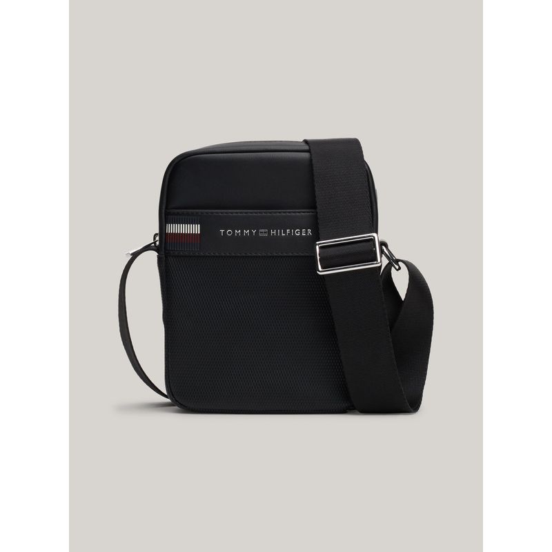 TOMMY HILFIGER - Bolso Reporter Texture Corporate Negro Tommy Hilfiger