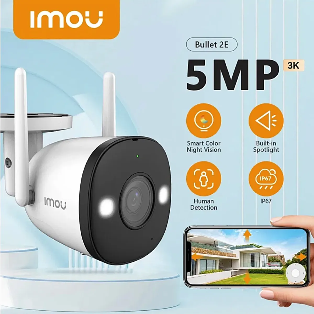 IMOU - Cámara De Seguridad Bullet 2e 5mp Imou Color Blanco