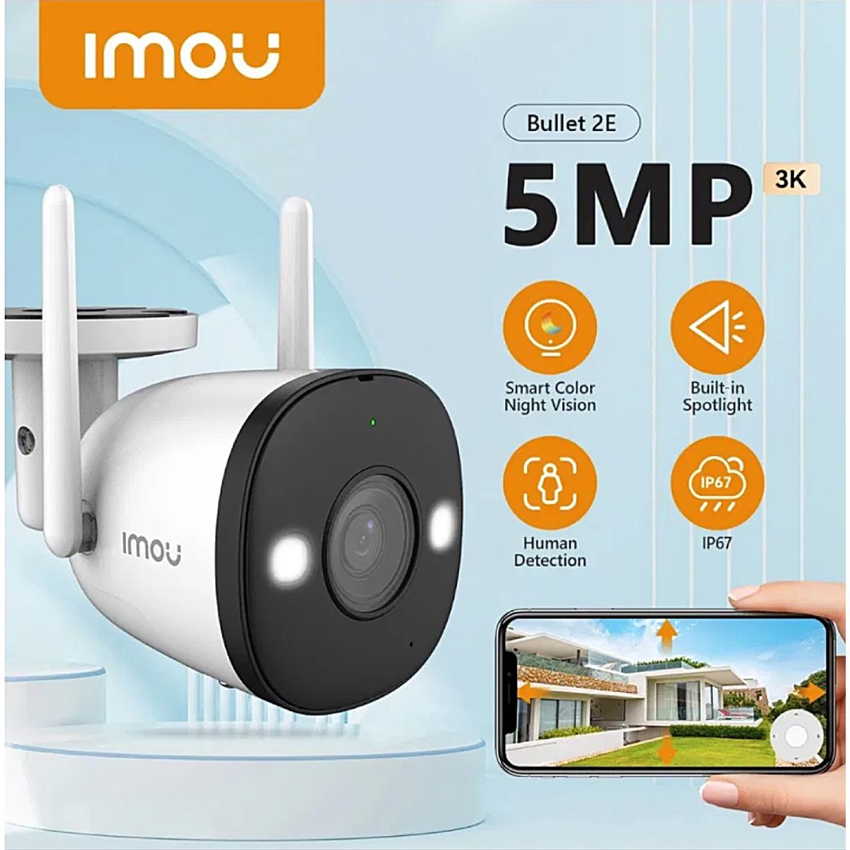 IMOU - Cámara De Seguridad Bullet 2e 5mp Imou Color Blanco