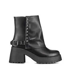 WEIDE - Botin Casual Mujer Negro Eco Cuero Comodo CZY606