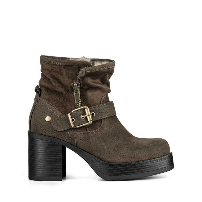 WEIDE - Botin Casual Mujer Taco Grueso Con Felpa Comodo Weide CZY608