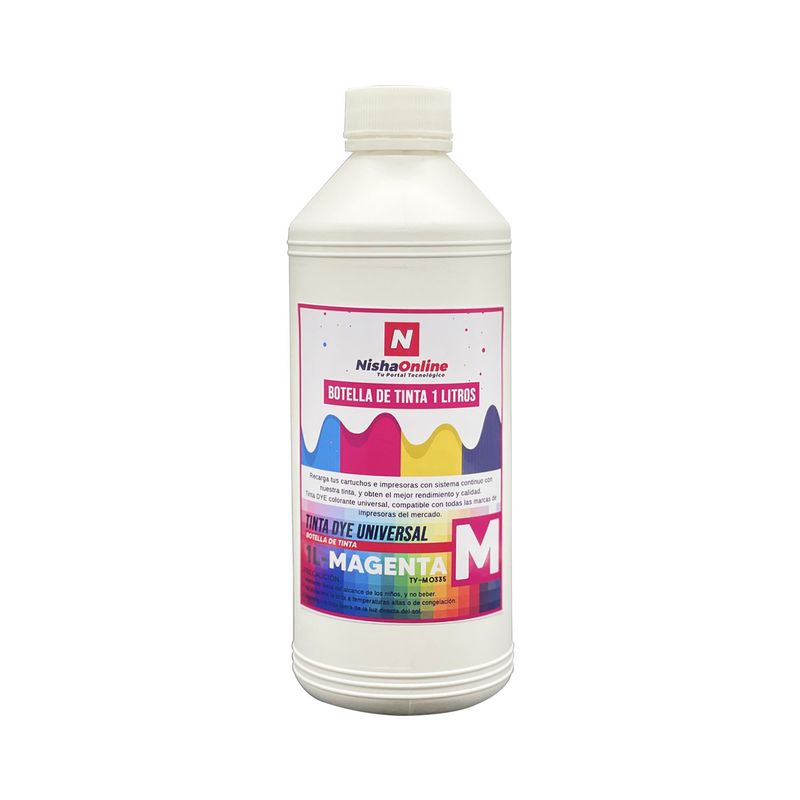 N NISHA ONLINE - Tinta Universal 1 Litros Compatible Ecotank T664 Color Magenta
