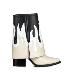 WEIDE - Botas Largas Mujer Eco Cuero De Moda Taco Alto DH83