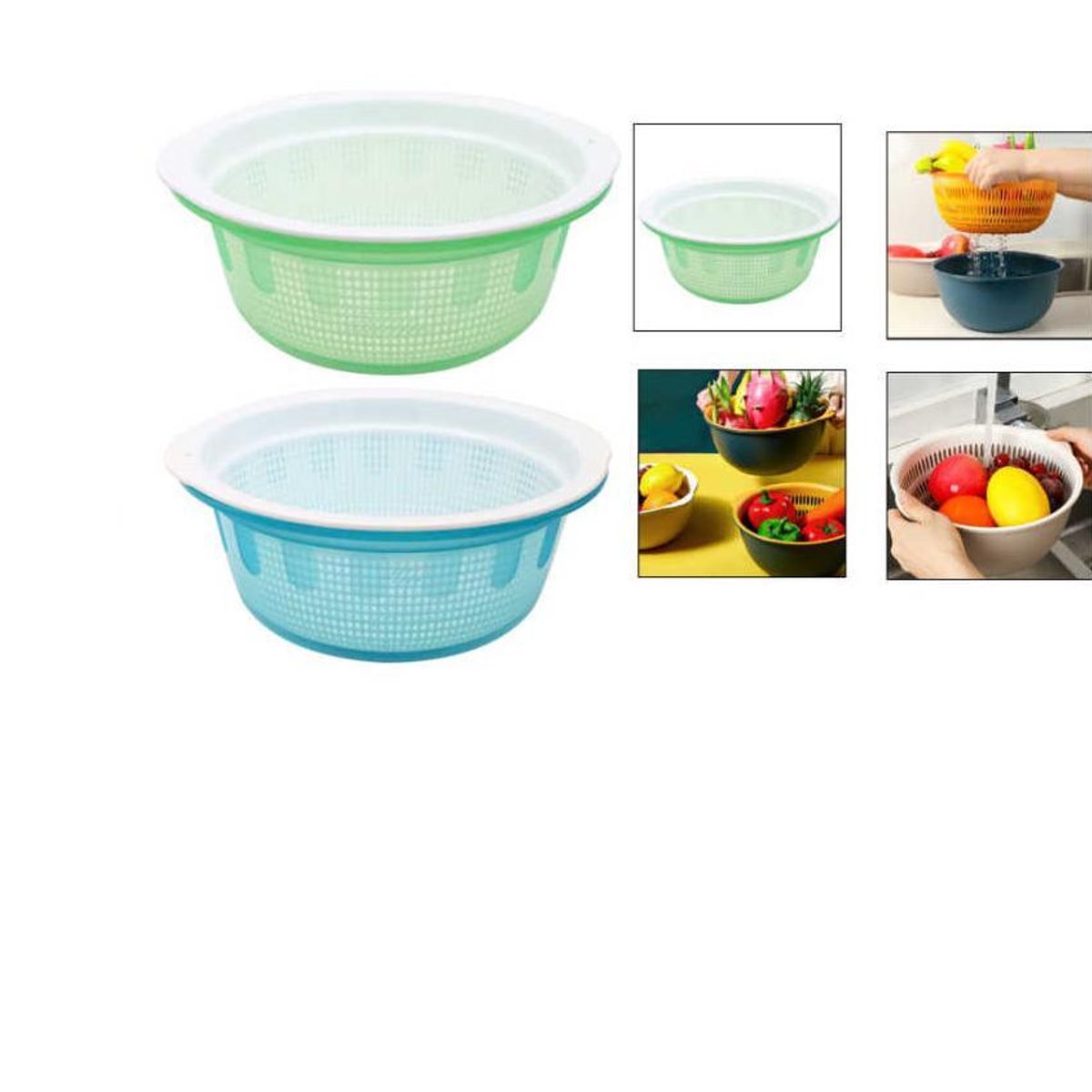 GENERICO - Bowl Con Colador Escurridor Para Verduras Pastas Cocina