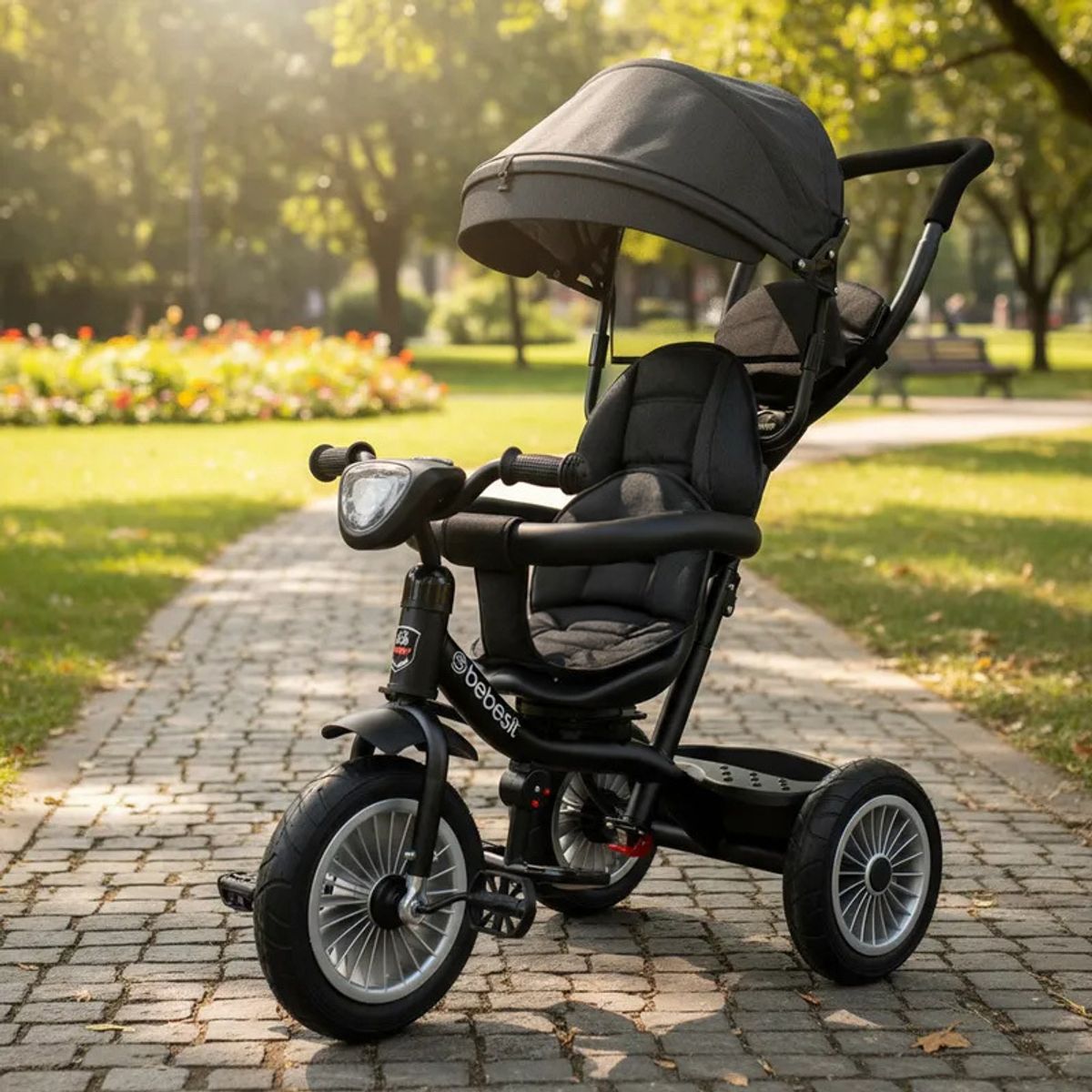 BEBESIT - Triciclo Paseo Infantil 360 1326 LX Negro Bebesit