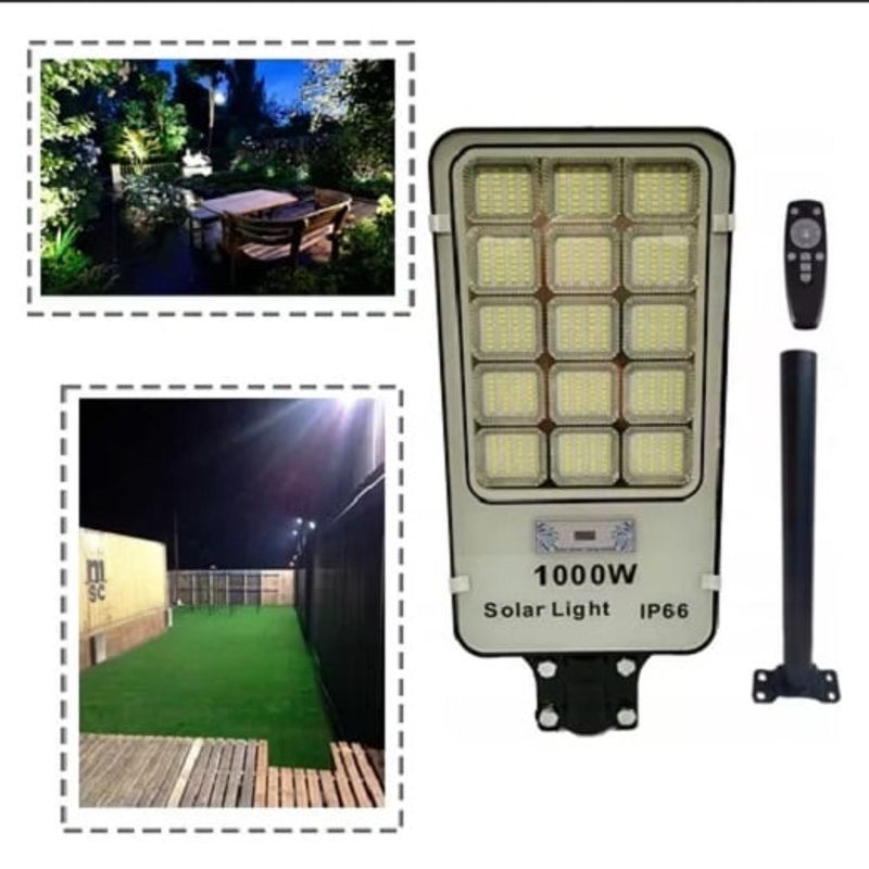 GENERICO - Foco Solar 1000 Watt Alumbrado Exterior Con Poste Y 420 Led