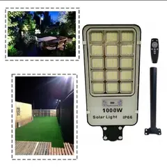 GENERICO - Foco Solar 1000 Watt Alumbrado Exterior Con Poste Y 420 Led