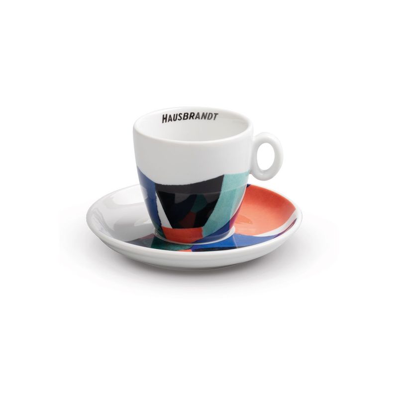 CAFE - TAZA Y PLATO HAUSBRANDT PARA CAPUCCINO LÍNEA GEOMÉTRICA  HAUSBRANDT