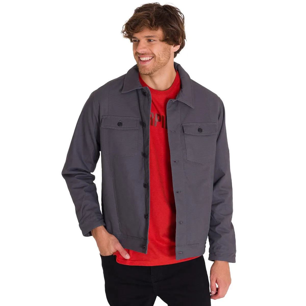 CAT - Chaqueta Trucker Hombre Gris CAT