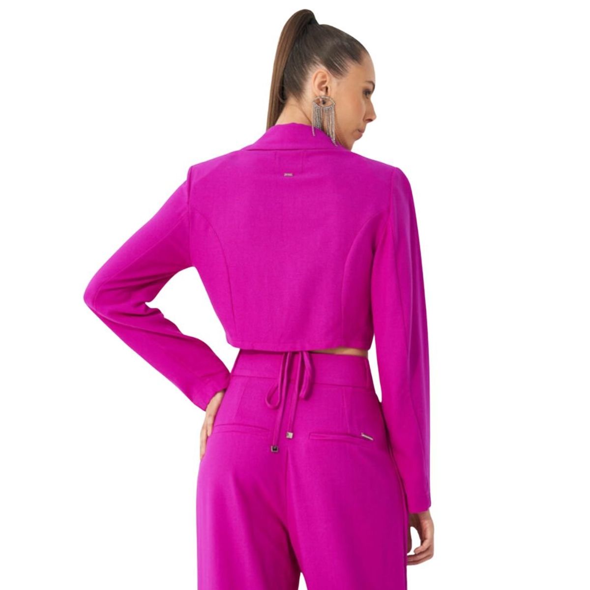 COLCCI - Blazer Recortada con  Cuello de Corbata Colcci