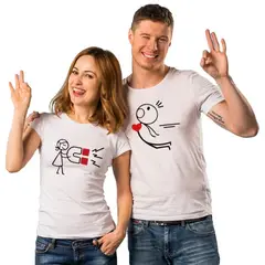 MAU PRINT - Poleras Amor Blancas Dúo 2