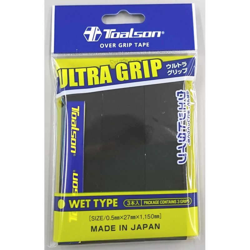 GENERICO - Grip de Tenis Toalson Ultra Grip Overgrip - Pack 3 Uds Negro
