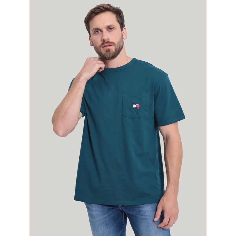 TOMMY HILFIGER - Polera De Corte Regular Con Bolsillo Verde Tommy Hilfiger