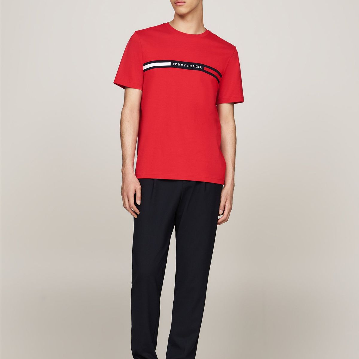 TOMMY HILFIGER - Polera Chest Insert Logo Rojo Tommy Hilfiger