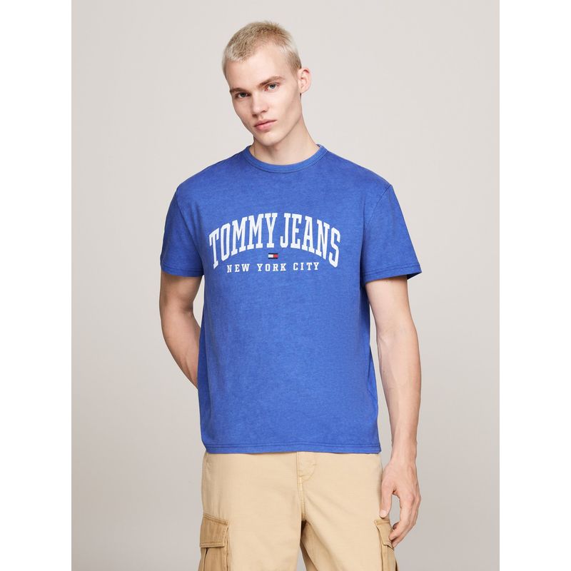 TOMMY HILFIGER - Polera Arc Varsity Logo Regular Fit Azul Tommy Hilfiger