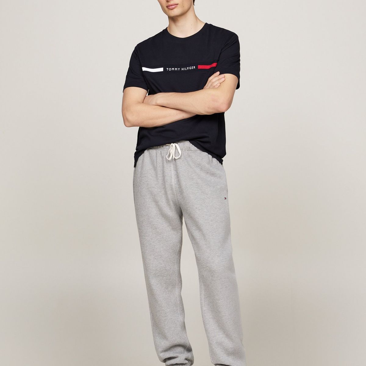 TOMMY HILFIGER - Polera Chest Insert Logo Azul Tommy Hilfiger