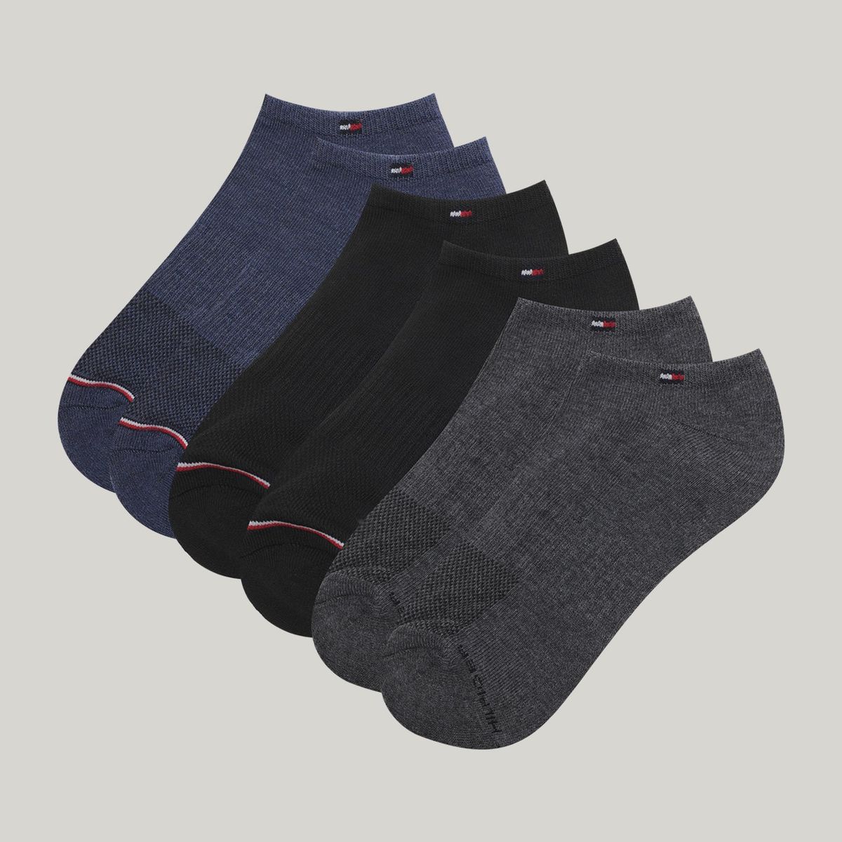 TOMMY HILFIGER - Pack De 3 Calcetines Tobilleros Multicolor Tommy Hilfiger