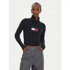 TOMMY HILFIGER - Sweater De Cuello Alto Slim Fit Negro
