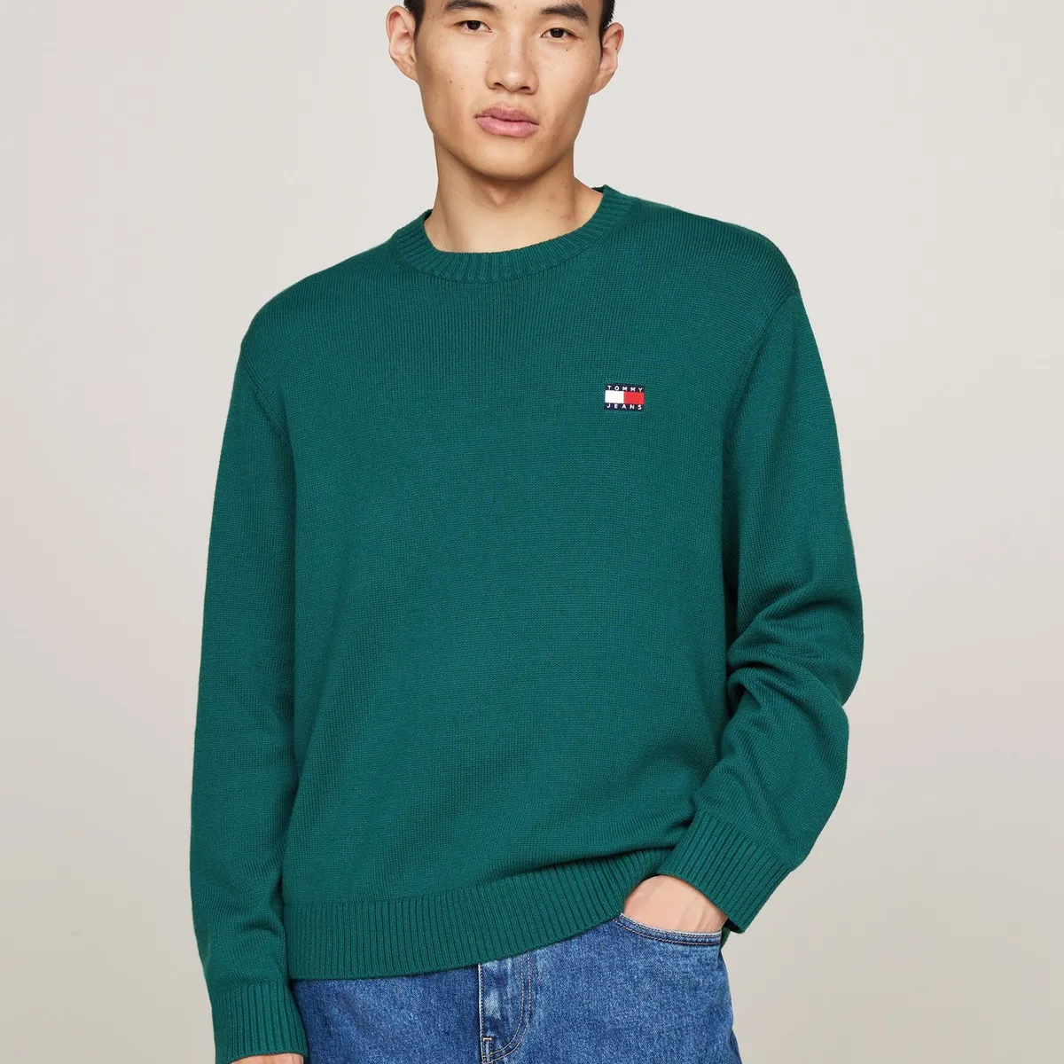 TOMMY HILFIGER - Sweater Con Logo De Parche Verde Tommy Hilfiger