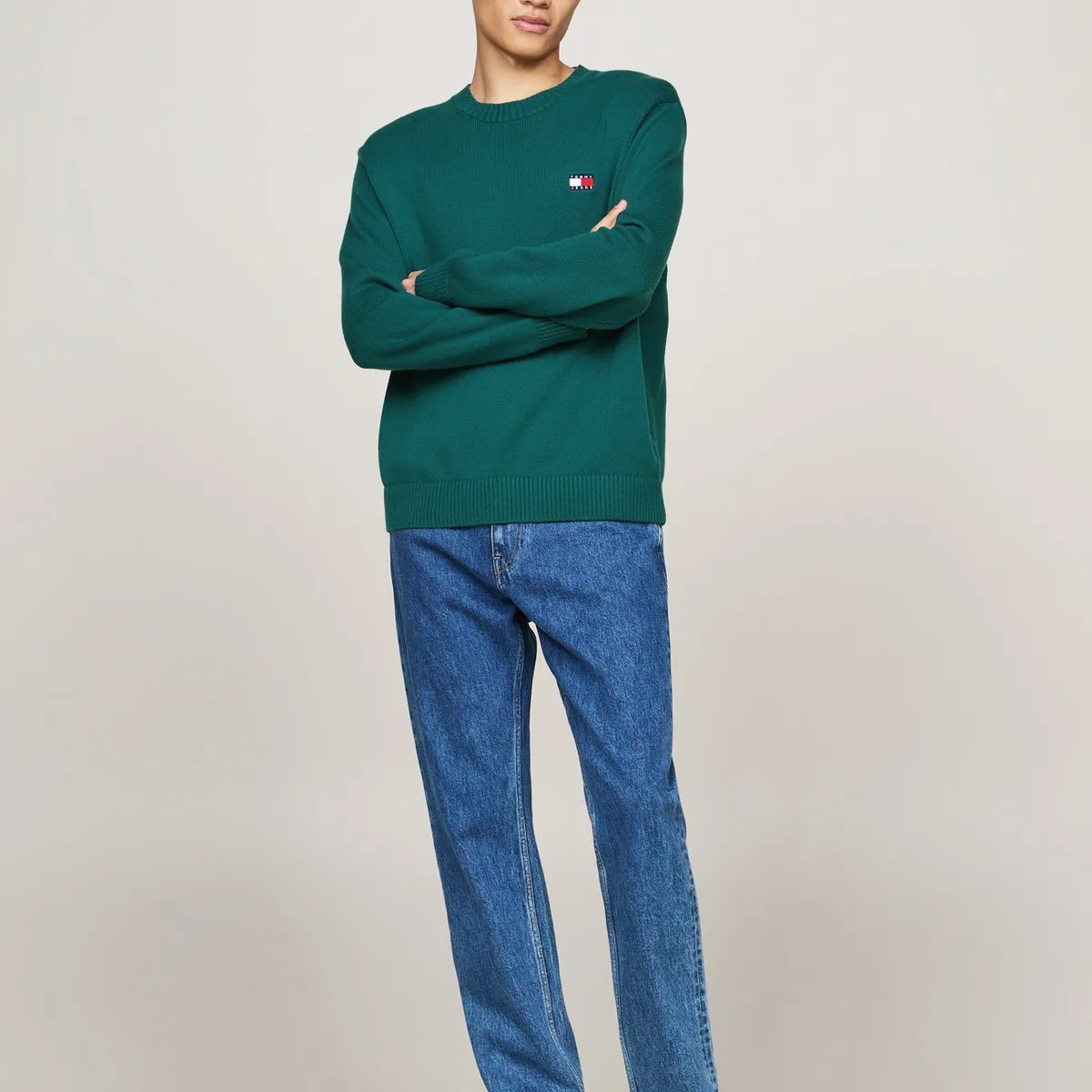 TOMMY HILFIGER - Sweater Con Logo De Parche Verde Tommy Hilfiger