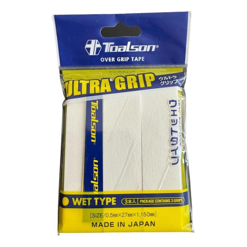 TOALSON - Grip de Tenis Toalson Ultra Grip Overgrip Pack 3 Uds Blanco