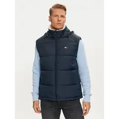 TOMMY HILFIGER - Parka Vest Acolchada Con Cuello Alto Azul